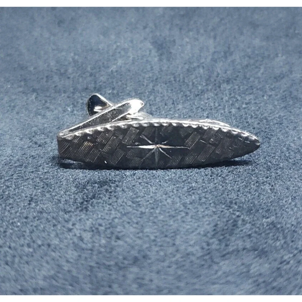 Vintage Metal Mens Silver Tone Necktie Gentleman Tie Clip Ornate North Star